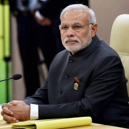 Narendra Modi In Black Suit