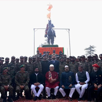 Manoj Sinha Eknath Shinde Shivaji Maharaj Statue On Bharat Pak Border