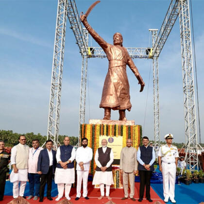 Pm Narendra Modi Unveils Chhatrapati Shivaji Maharaj Statue At Rajkot Fort In Maharashtra Sindhudurg District