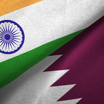 India Qatar Flag